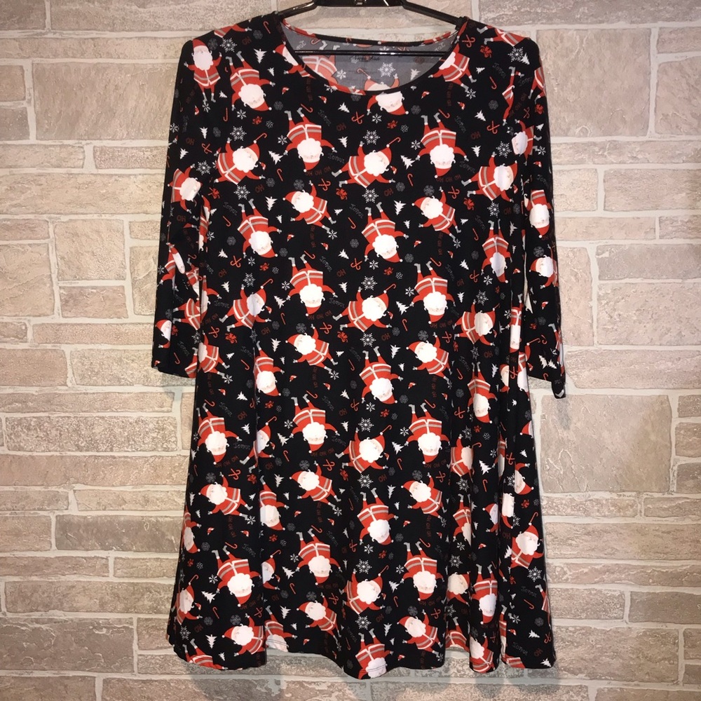 Santa Print Dress Size XL